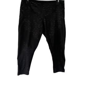 Zella Women's Size Large Black Blue Heathered Cropped Activewear Leggings‎